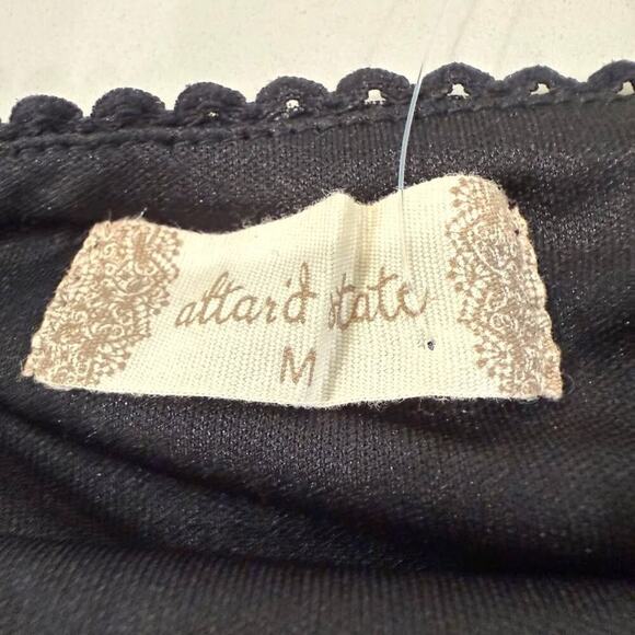 Altar’d State NWT Star Print Mini Dress Women’s Medium Black/Silver Ruched Sides - Picture 6 of 9